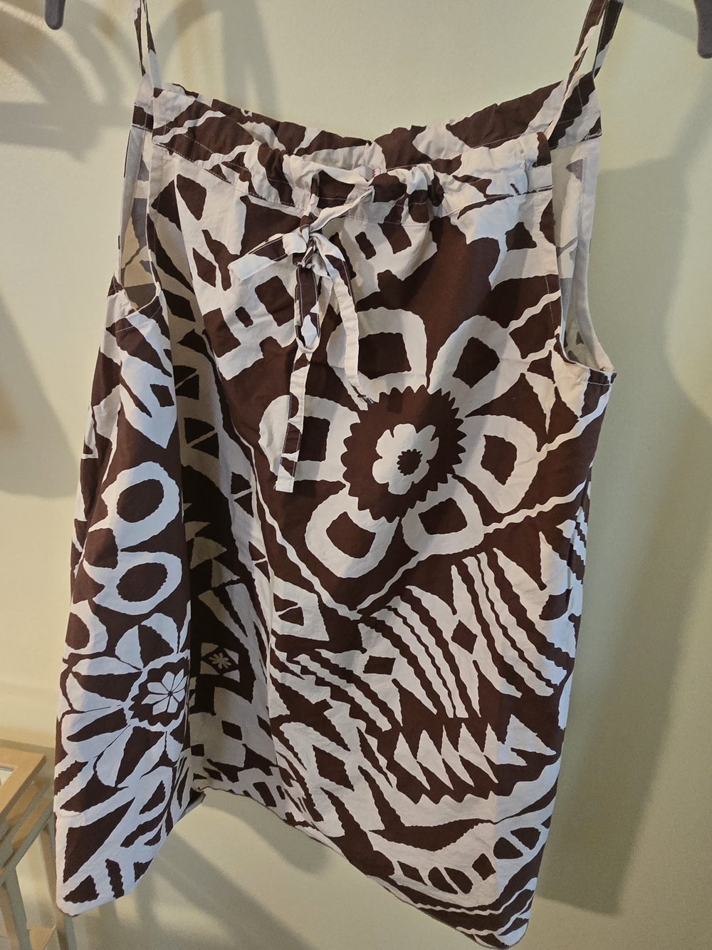 BDG Brown and White Floral Tie-Neck Swim Cover-Up